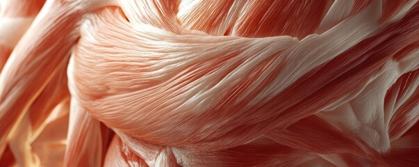 Poster - A close-up view of delicate, swirled fibers showcasing soft hues of pink and white, perfect for texture and abstract designs.