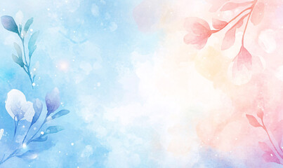 Wall Mural - watercolor floral background-generative ai