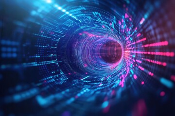 Aufkleber - A conceptual representation of liquid assets being exchanged between physical and digital forms through a vortex