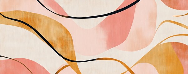 Sticker - Abstract pastel wavy pattern with earthy tones