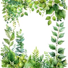 Sticker - Watercolor Greenery Border