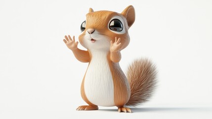 Sticker - A cute, animated squirrel character with big eyes and an expressive pose.