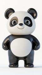 Poster - A cute, cartoon-style panda character with a friendly expression and rounded features.