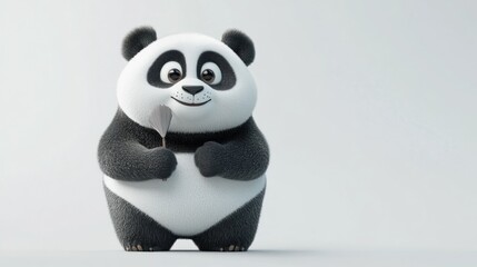 Poster - A cute, cartoon-style panda holding a paintbrush, exuding a playful and artistic vibe.