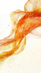 Poster - This vibrant wave design features flowing orange and gold tones that evoke energy and movement in an abstract composition