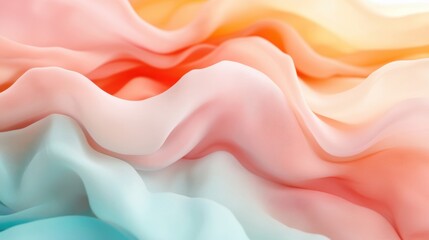 Poster - Waves of soft colors flow seamlessly, creating a tranquil and soothing visual experience filled with gentle curves
