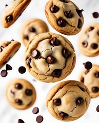 Floating chocolate chip cookies illustration (16)