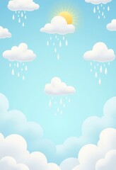 Vector Cumulus Clouds: White Sky Weather Illustration