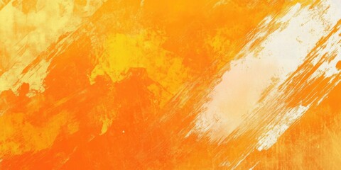 Wall Mural - Abstract background featuring orange and yellow grunge paint with a textured brush stroke design