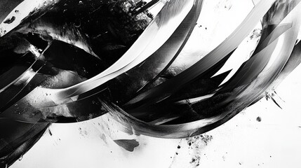 Poster - Monochrome artwork featuring dynamic black and white elements
