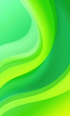 Wall Mural - an abstract background with a gradient of lime green to emerald hues, featuring smooth flowing curves and transparent layers for a fresh and dynamic look.