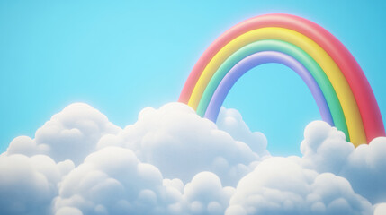 Wall Mural - Rainbow in Clouds.