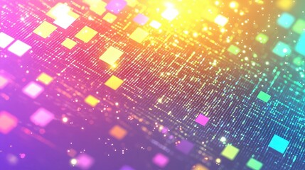 Poster - Abstract Colorful Bokeh Background with Square Shapes