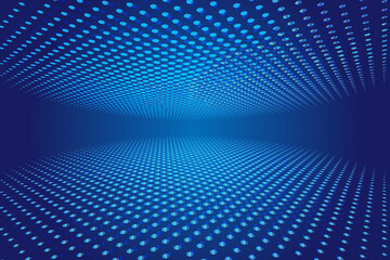 Poster - Color Half-tone blue polka dots spherical shape background
