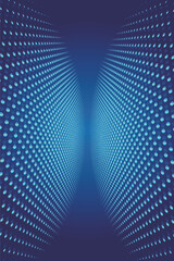 Poster - Color Half-tone blue polka dots spherical shape background 