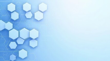 Poster - Abstract Blue Hexagon Pattern Background