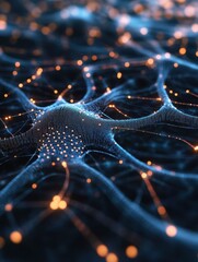 Poster - A close up of a brain with many neurons