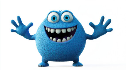 Canvas Print - Happy Blue Monster.