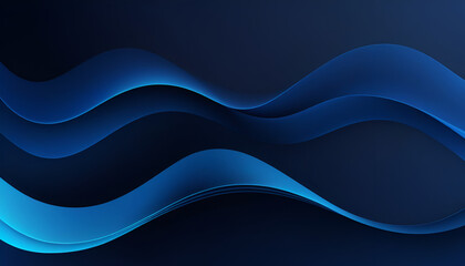 Wall Mural - dark blue  gradient wave abstract copy space background. Generated by AI