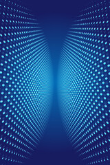 Poster - Color Half-tone blue polka dots spherical shape background
