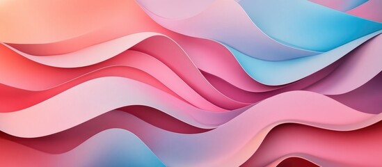 Wall Mural - Abstract 3D Background With Modern Wallpaper Design In Wavy Flowing Shapes