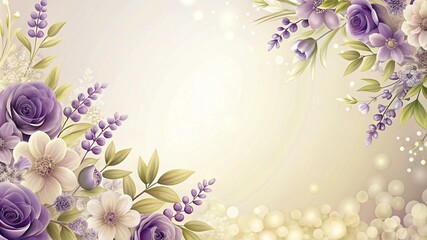 Wall Mural - background with flowers