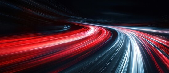 Wall Mural - Abstract Light Trails in Night City