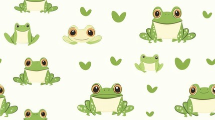 Sticker - Cute seamless frog pattern ideal for crafting projects party decorations printables greeting cards scrapbooking apparel and web design