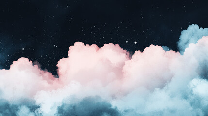 Poster - Dreamy Clouds & Stars.