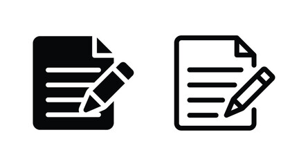 Wall Mural - document with pencil icon vector for web site