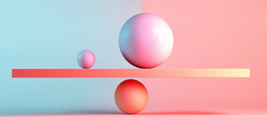 Abstract Geometric 3D Object in Balance
