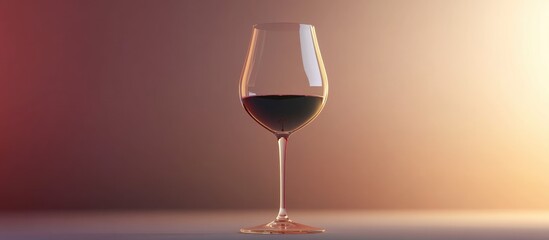 3D illustration of a wine glass