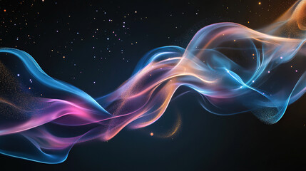 Wall Mural - Abstract light effects colorful lines with layered generative ai.