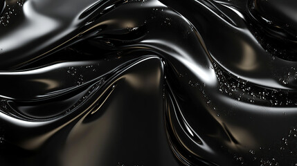 Wall Mural - Abstract Liquid Background Illustration, Black liquid wave luxury premium pattern flying generative ai.