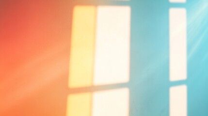 Poster - Abstract Background with Sunlit Geometric Patterns and Silhouettes in Modern Office Setting