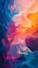 Wall Mural - Abstract colorful swirl with vibrant hues, digital