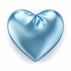 Blue Satin Heart: A symbol of love and affection rendered in cool-toned elegance, this metallic blue heart, smooth and luxurious, evokes feelings of tranquility and devotion.