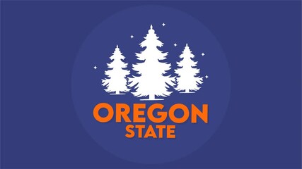 Wall Mural - United States Oregon State Animation Video