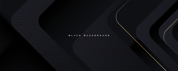 Modern black background gold line decorative design vector