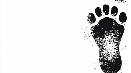 Poster - Black and White Foot Print Graphic Design