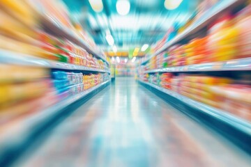 blur shopping in supermarket mall , ai