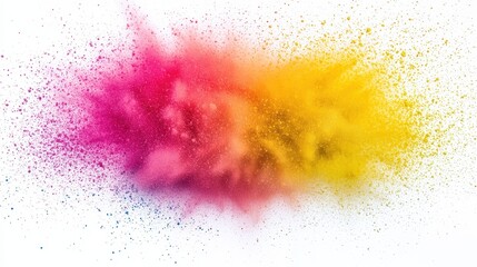 Canvas Print - Abstract Colorful Powder Explosion on White Background