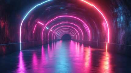 Wall Mural - Neon Tunnel