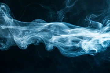 Wall Mural - Smoke isolated on black background, smoke, fog, gas, cigarette smoke, air isoalted, ai