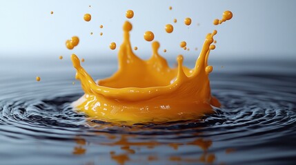 Wall Mural - Orange Liquid Splash in Water