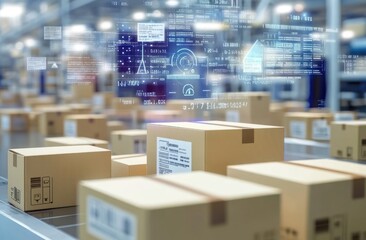 Poster - Automated Warehouse with Digital Overlay for Efficient Logistics