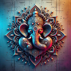 Wall Mural - Illustration of Lord Ganpati or Ganesha for Ganesh Chaturthi festival