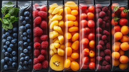 Wall Mural - Colorful Fruits in Plastic Bags