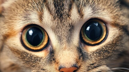 Closeup of Cat s Eyes and Fur