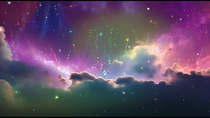 Wall Mural - 幻想的な星空の動画